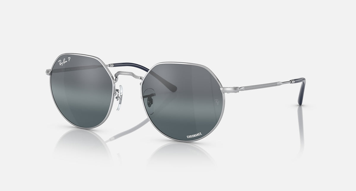 RB3565 / Polished Silver/Dark Blue Polarized+(9242/G6) / 53-20-145