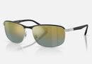 RB3671CH / Polished Black On Silver/Gold Polarized+(9144/J0) / 60-16-140