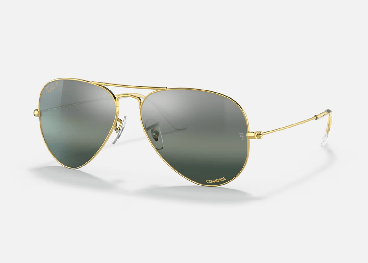 0RB3025 Ray-Ban® / Polished Gold/Silver/Blue Polarized+Chromance(9196G6) / 58-14-135