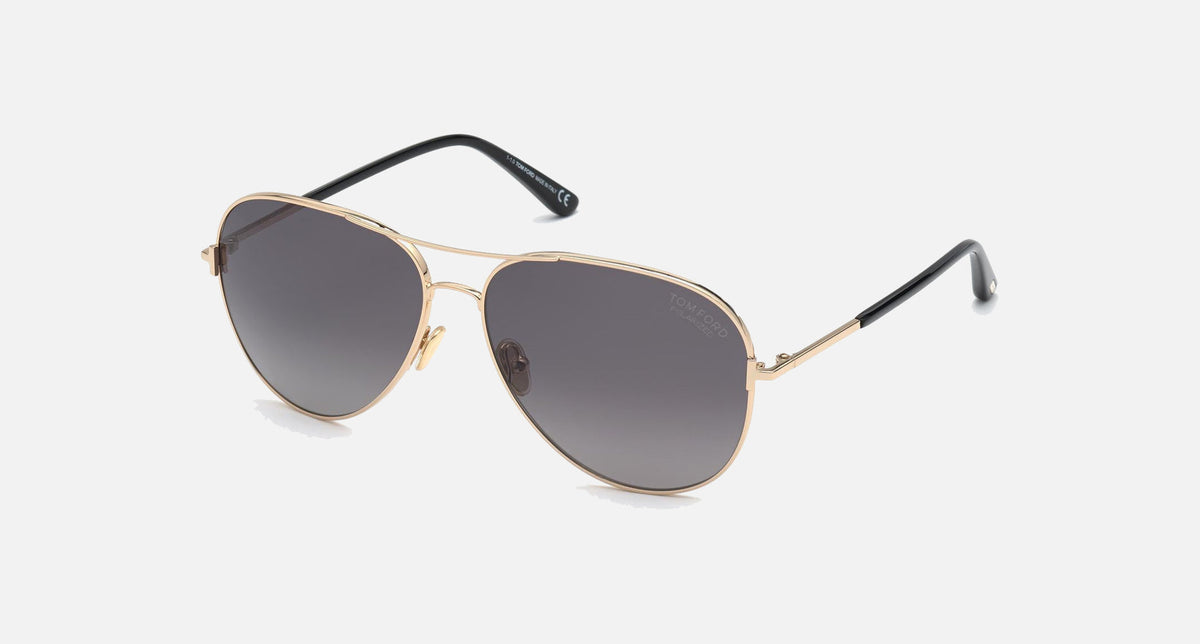 FT0823 / Shiny Rose Gold / Black / Polarized Gradient Smoke (28D) / 59-14-140