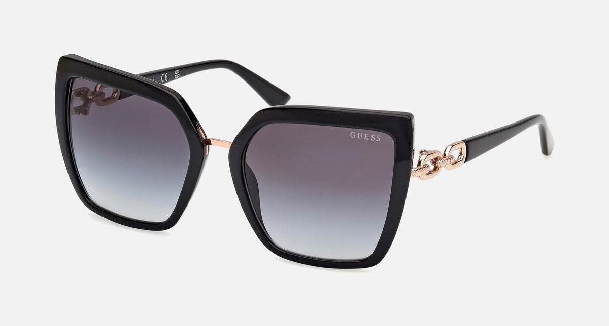 GU00160 / Shiny Black / Gradient Smoke (01B) / 55-19-135
