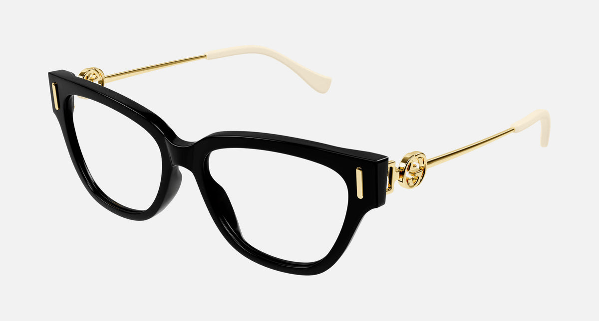 GG1205O / Transparent/Black & Gold(001) / 52-16-135