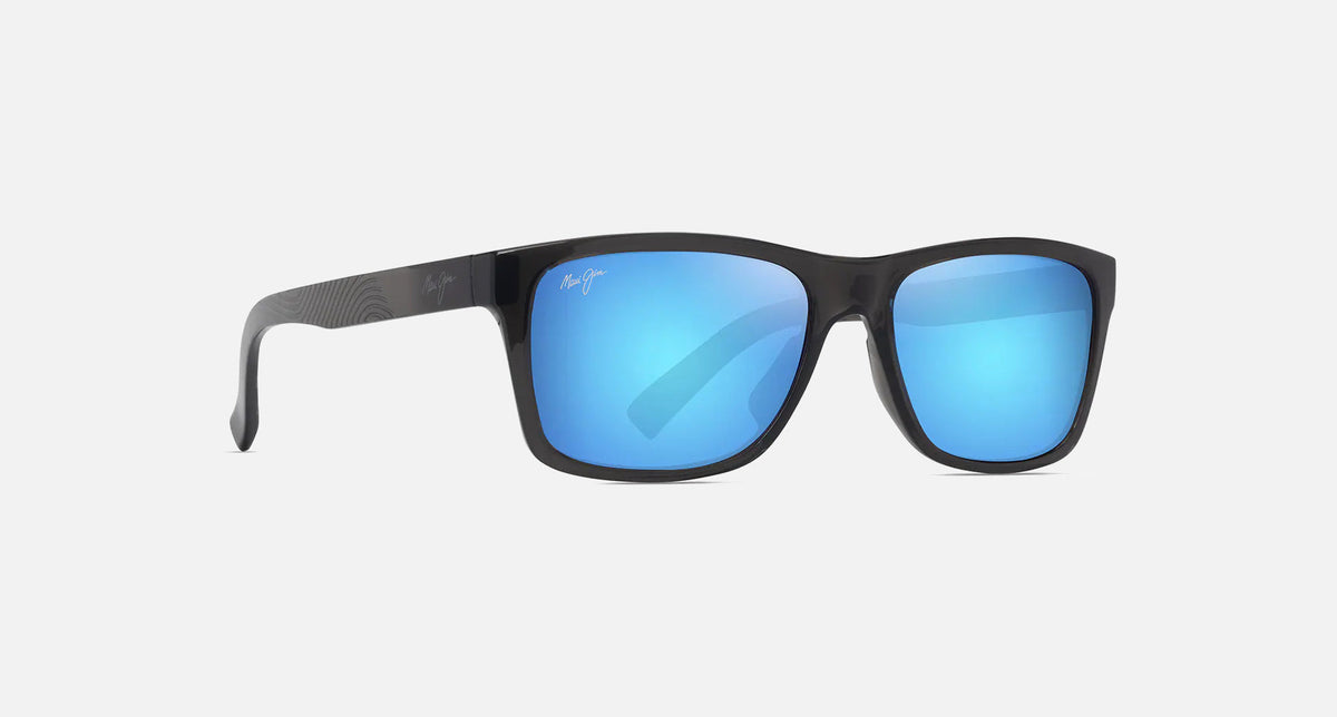 MJ0345S / Shiny Trans Dark Grey / Blue Hawaii (B345-14) / 57-17-145 / quarter angle