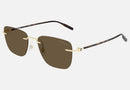 MB0470S-MontBlanc / Solid Brown/Shiny Light Gold(003) / 54-19-145