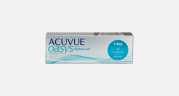 Acuvue Oasys 1-Day with HydraLuxe pack of 30 front view