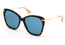 GG0510S Gucci / Shiny Dark Tortoise/Petrol Blue(004) / 56-17-145