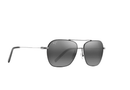 Maui Jim Mano / 877-02 Grey/Black with Silver stripe / 57-16-142