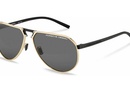 P8938 Porsche Design Sunglasses / Gold and Black/Smoke Grey Polarized(C) / 64-14-145
