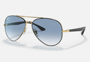 RB3675 / Polished Black On Gold/Blue Gradient(9000/3F) / 58-14-135