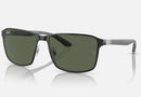 RB3721 / Polished Black On Silver/Dark Green(914471) / 59-17-145