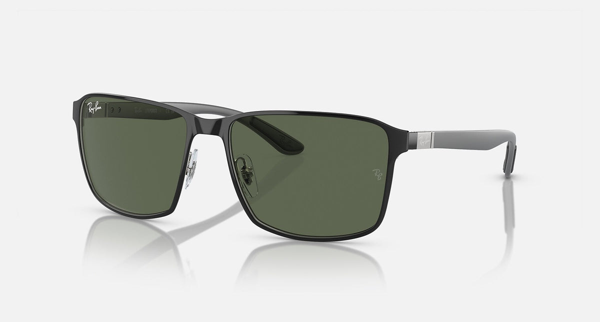 RB3721 / Polished Black On Silver/Dark Green(914471) / 59-17-145
