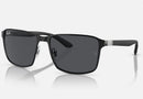 RB3721 / Polished Black On Black/Dark Grey(186/87) / 59-17-145