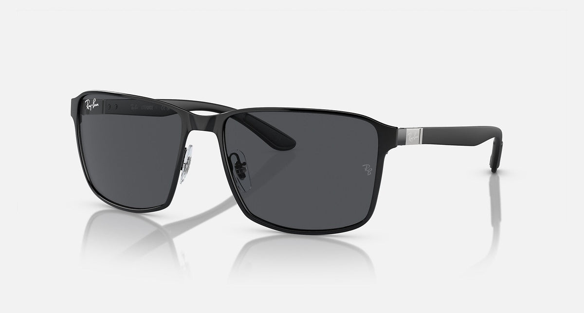 RB3721 / Polished Black On Black/Dark Grey(186/87) / 59-17-145