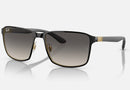 RB3721 / Polished Black On Gold/Grey(187/11) / 59-17-145