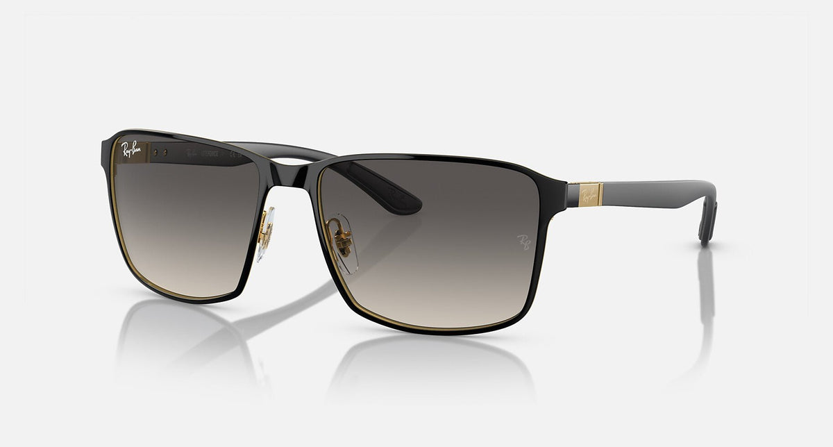 RB3721 / Polished Black On Gold/Grey(187/11) / 59-17-145