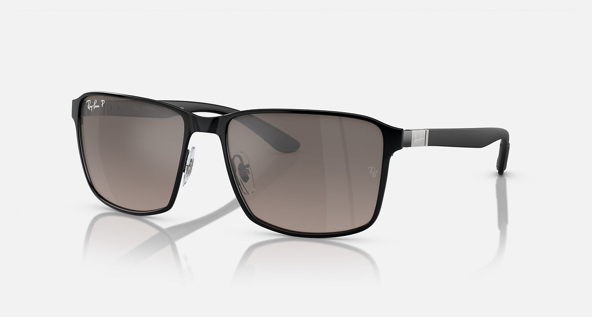 RB3721CH / Polished Black On Black/Grey Polarized+(186/5J) / 59-17-145