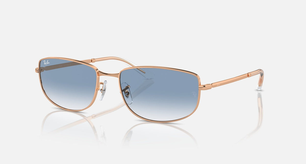 RB3732 / Polished Rose Gold/Clear & Blue(92023F) / 56-18-145