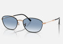 RB3749 / Polished Black On Rosegold/Clear Gradient Blue(92723F) / 55-18-140