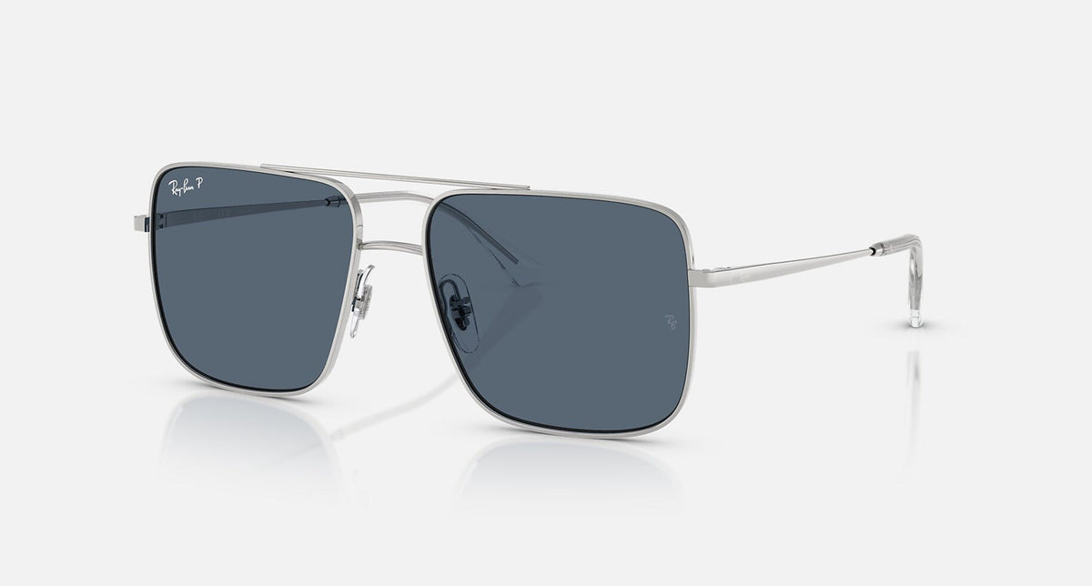 RB3758 / Polished Silver/Blue Polarized(003/2V) / 56-16-145