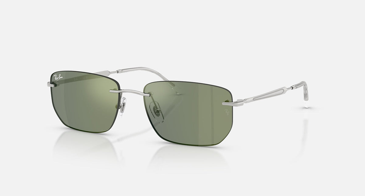 RB3768 / Polished Silver/Green Mirror Green(003/6R) / 56-17-145