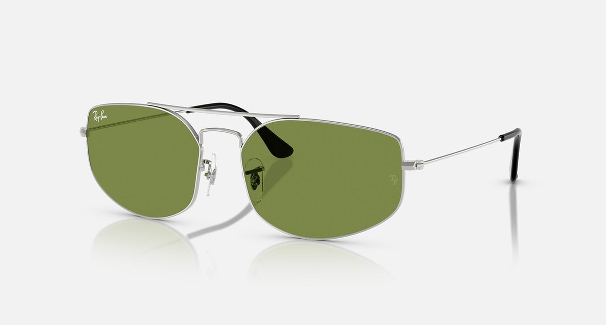 RB3845 / Polished Silver/Green(003/4E) / 57-17-140