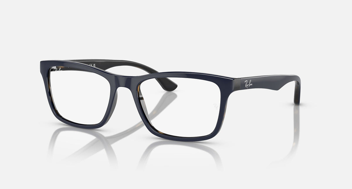 RX5279 / Polished Blue On Havana/Clear(8456) / 53-18-145