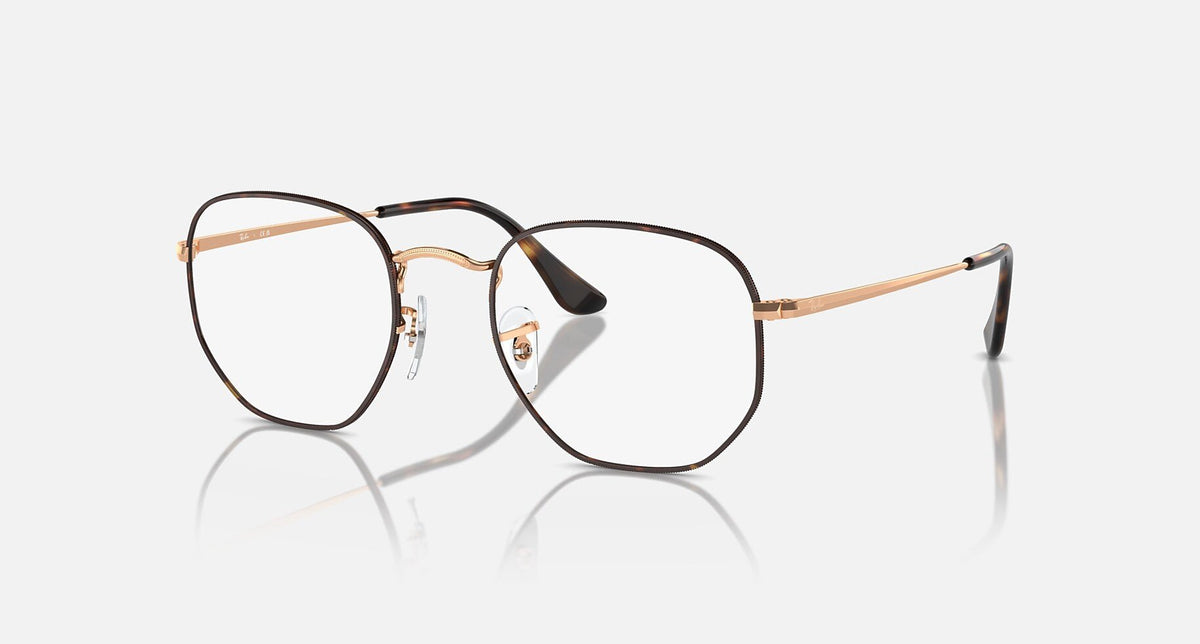 RX6448 / Polished Havana On Rose Gold/Clear(3176) / 51-21-145