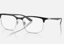RX6518 / Polished Black On Silver/Clear(3163) / 55-19-145