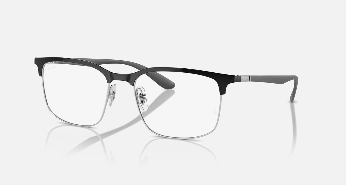 RX6518 / Polished Black On Silver/Clear(3163) / 55-19-145