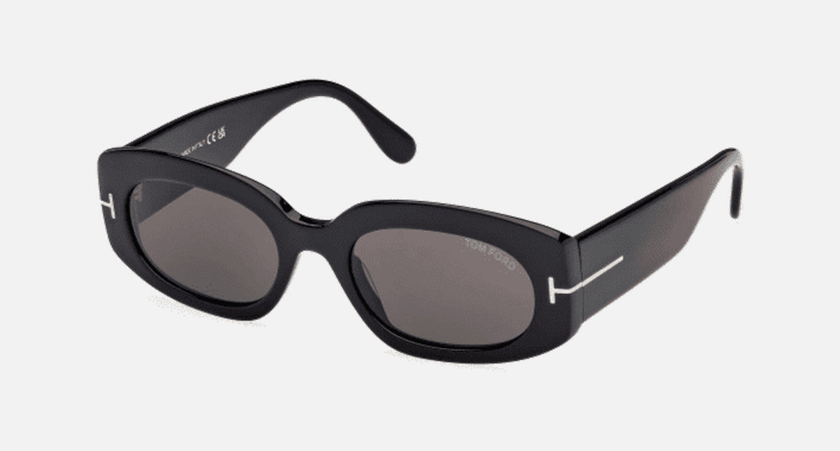 FT1187-Tomford Cielle / Shiny Black/Smoke(01A) / 52-20-140