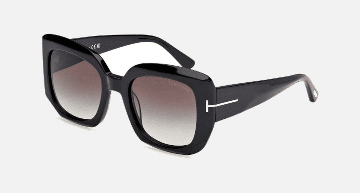 FT1220-Tomford Carla / Shiny Black/Gradient Smoke(01B) / 52-21-140